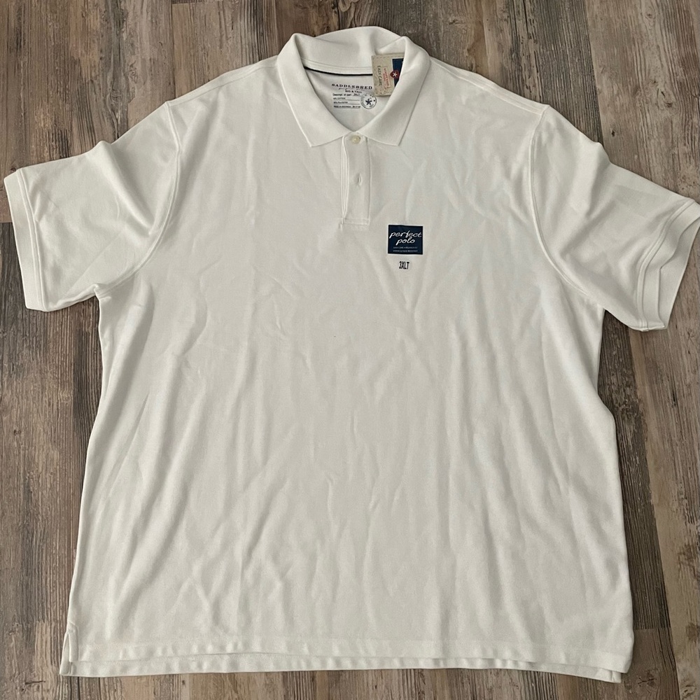 Saddlebred White Big &Tall 3XLT Polo